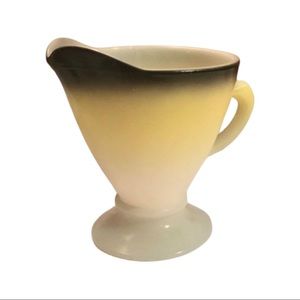 Hazel Atlas Frosted Black & Yellow Glass Creamer